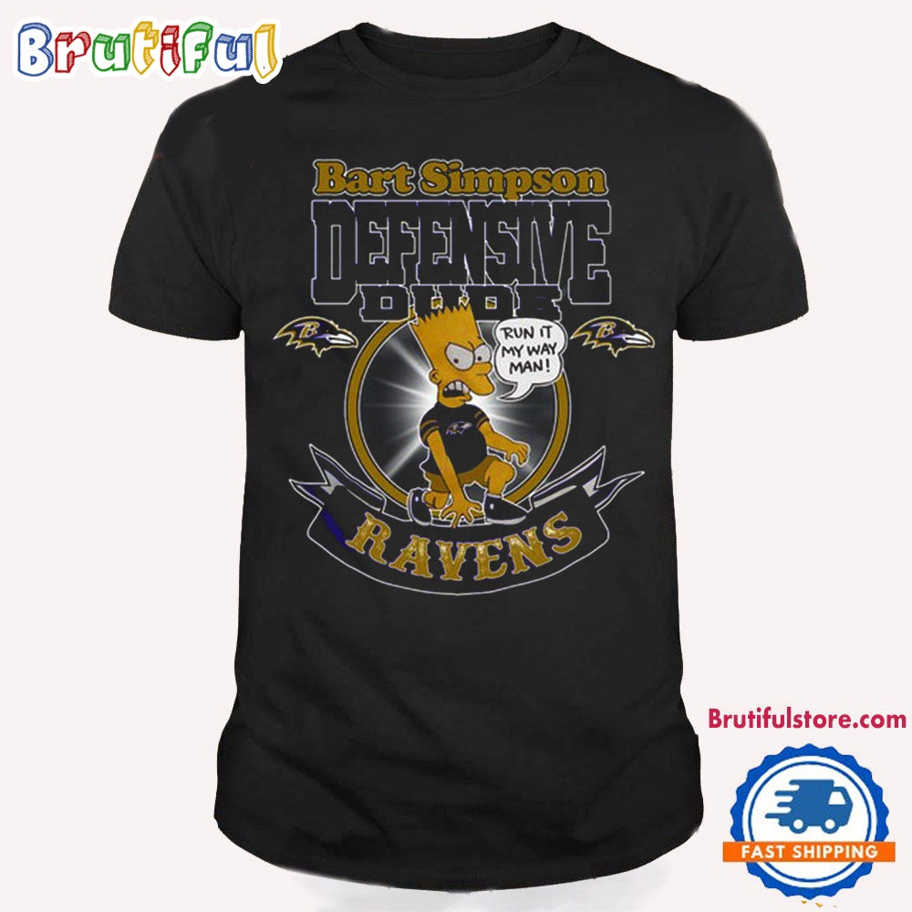 NFL Baltimore Ravens Bart Simpson Defensive Dude T Shirt
