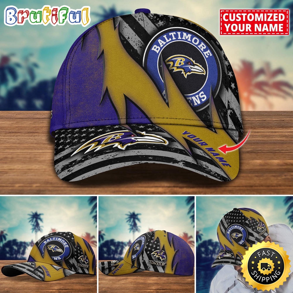 NFL Baltimore Ravens Baseball Cap Custom Football Hat For Fans