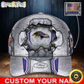 NFL Baltimore Ravens Baseball Cap Silver Metalic Pattern Cap