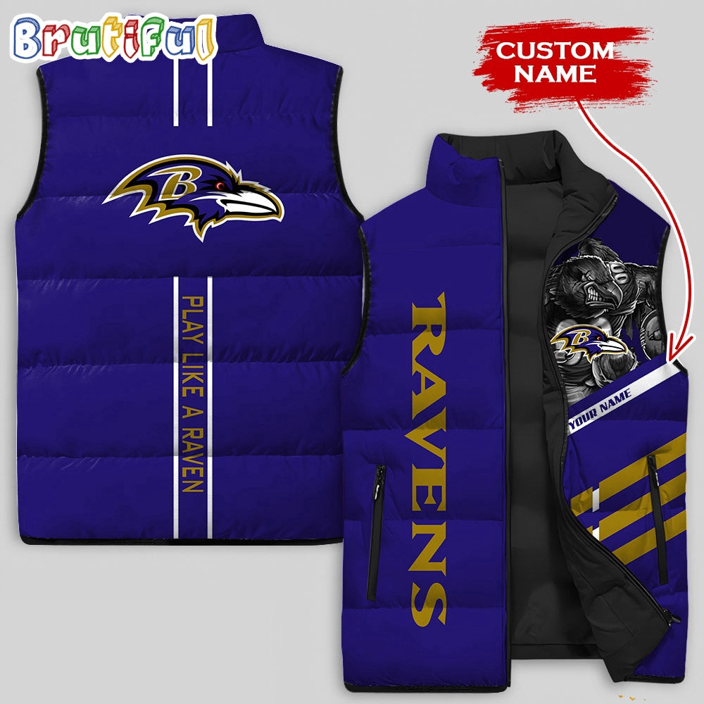NFL Baltimore Ravens Damn Right Sleeveless Down Jacket