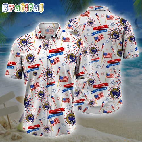 NFL Baltimore Ravens Grateful Dead Hawaiian Shirt, Grateful Dead Hawaiian Shirt