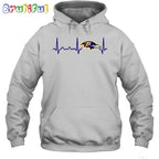 NFL Baltimore Ravens Heartbeat Hoodie Unisex Football T-Shirt Hoodie