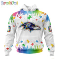 NFL Baltimore Ravens Hoodie Special Autism Awareness Design All Over Print Hoodie