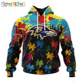 NFL Baltimore Ravens Hoodie Special Autism Awareness Design Football Hoodie