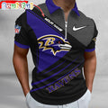 NFL Baltimore Ravens Polo Shirt, Football Sport Zip Polo Shirt
