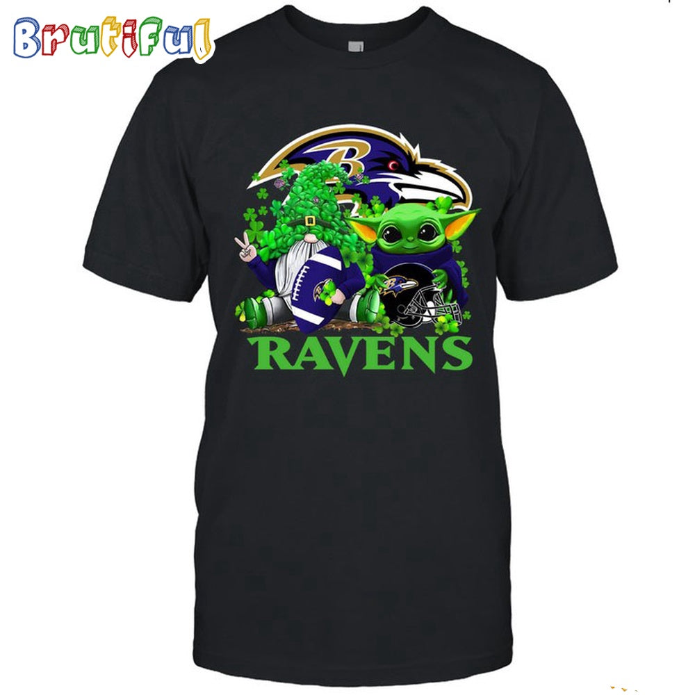 NFL Baltimore Ravens St Patrick’s Day T-Shirt Special Gomes Baby Yoda St Patricks Day Shirt