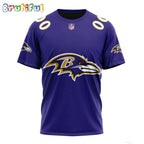 NFL Baltimore Ravens T-Shirt 2024 Personalized Name And Number Unisex T-Shirt