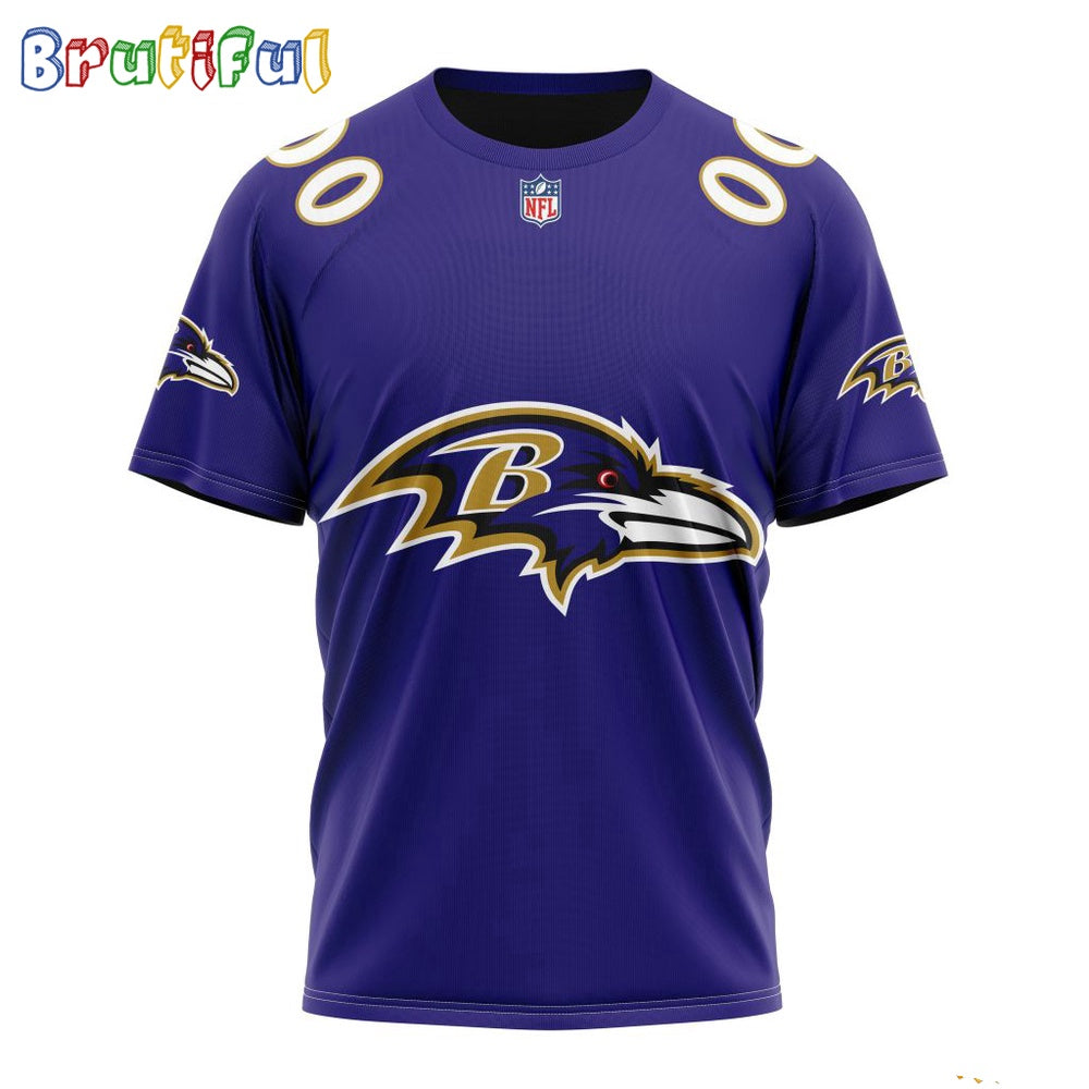 NFL Baltimore Ravens T-Shirt 2024 Personalized Name And Number Unisex T-Shirt