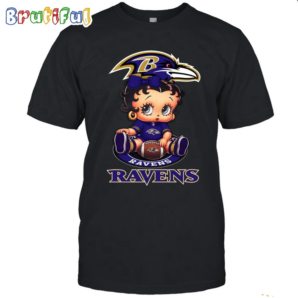 NFL Baltimore Ravens T-Shirt Betty Boop Football Tshirt