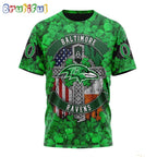 NFL Baltimore Ravens T-Shirt Special Design 3D T-Shirt St Patrick Day