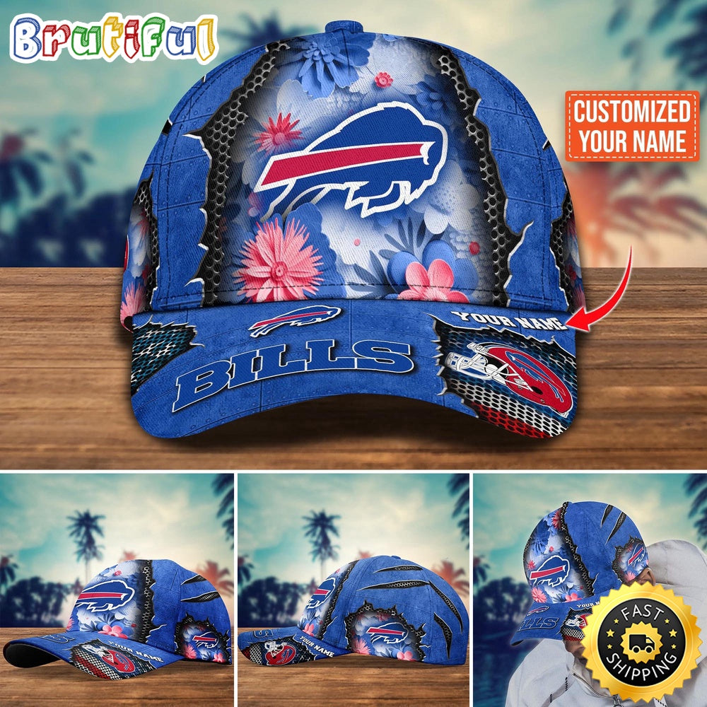 NFL Buffalo Bills Baseball Cap Flag Flower Trending Custom Cap