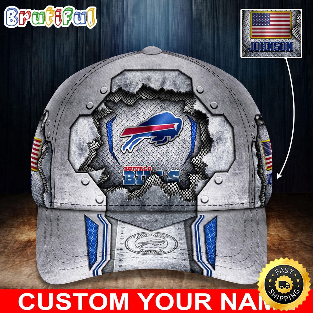 NFL Buffalo Bills Baseball Cap Silver Metalic Pattern Cap