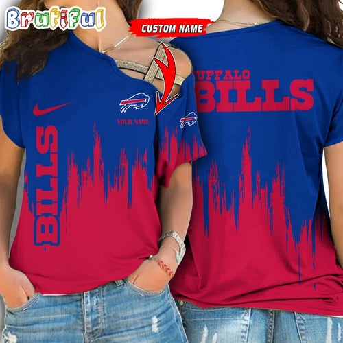 NFL Buffalo Bills Football Team Logo Design One Shoulder Shirt