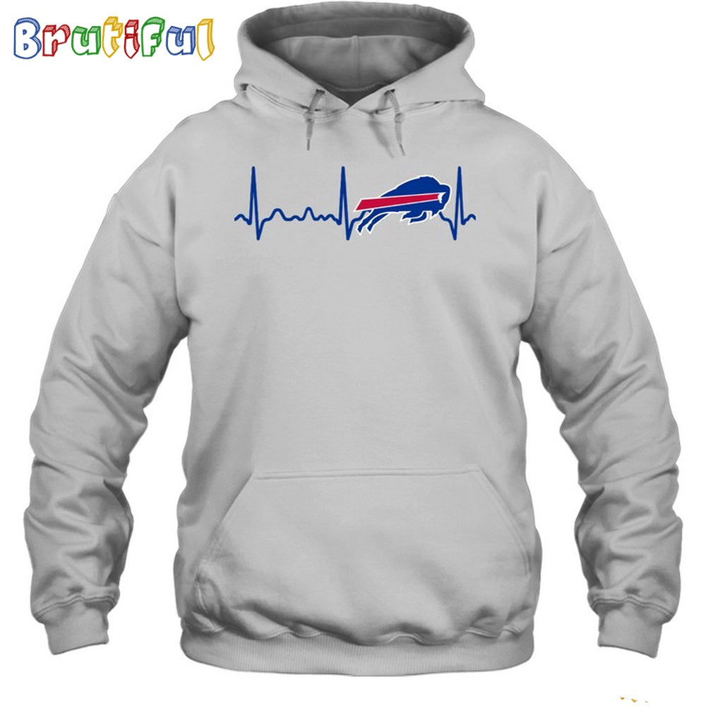 NFL Buffalo Bills Heartbeat Hoodie Unisex Football T-Shirt Hoodie