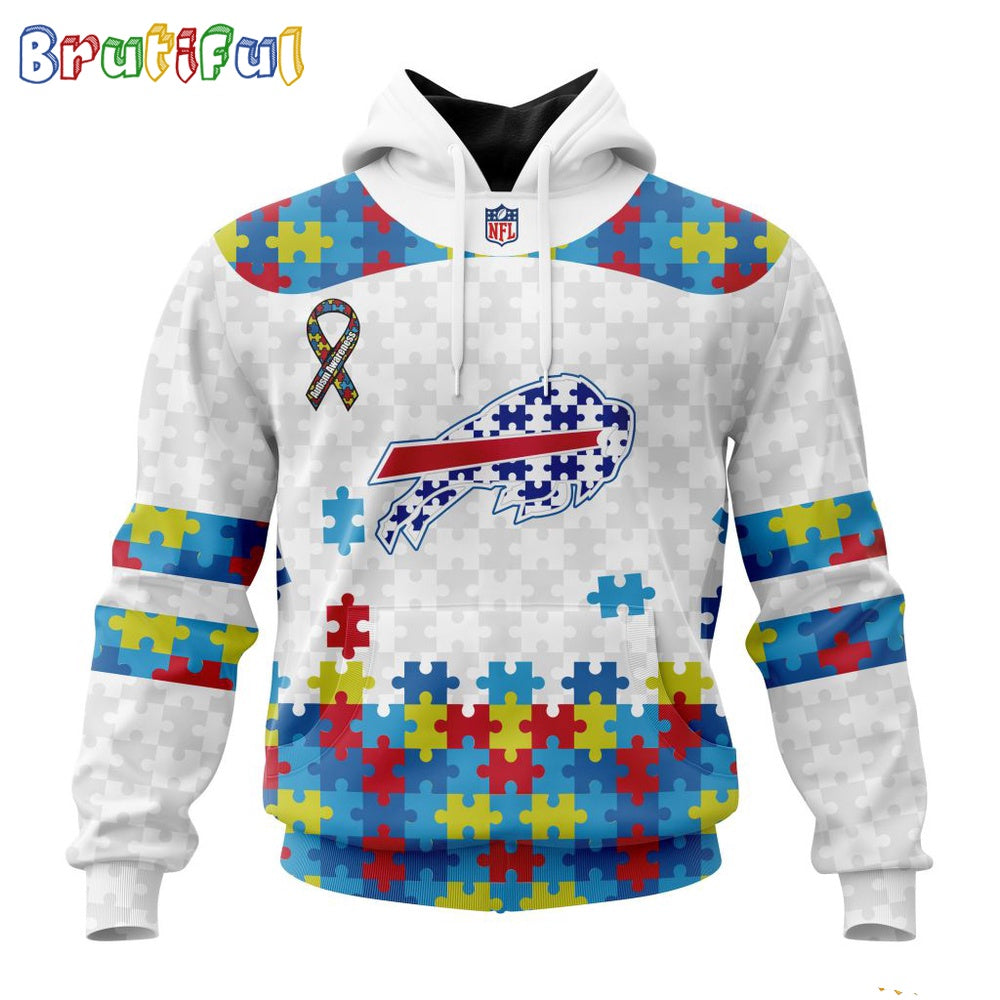 NFL Buffalo Bills Hoodie Special Autism Awareness Design 3D Hoodie