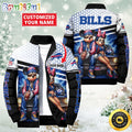 NFL Buffalo Bills Puffer Jacket Mickey Minnie Jacket
