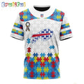 NFL Buffalo Bills T-Shirt Special Autism Awareness Design 3D T-Shirt
