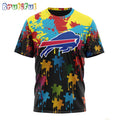 NFL Buffalo Bills T-Shirt Special Autism Awareness Design Football T-Shirt