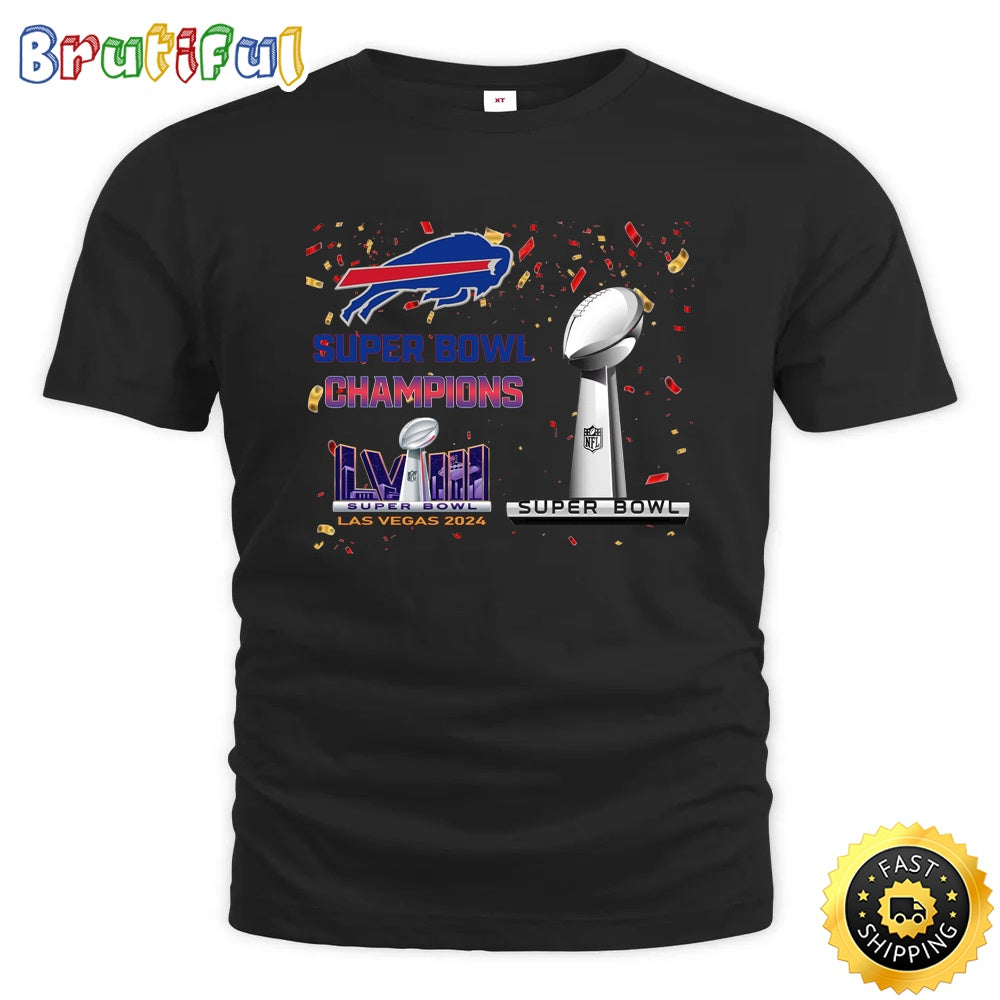 NFL Buffalo Bills T Shirt Super Bowl LVIII 2024 Las Vegas Champions Unisex Tshirt