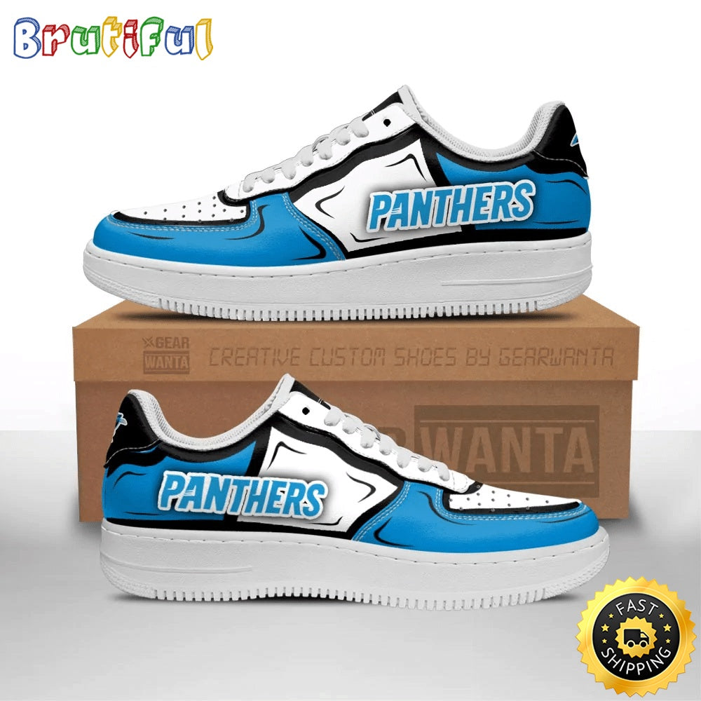 NFL Carolina Panthers Air Force 1 Shoes Football Sports Sneaker Shoes
