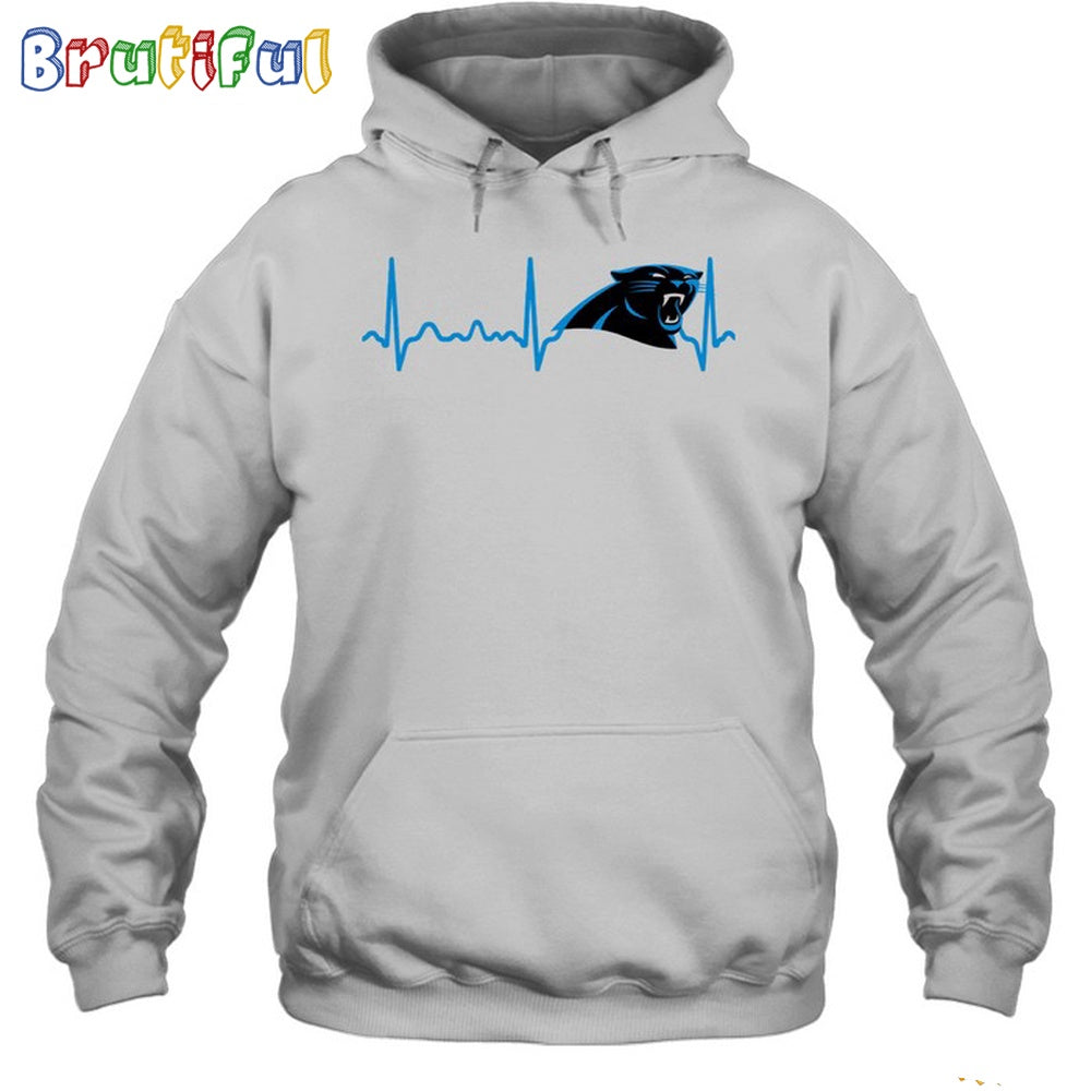 NFL Carolina Panthers Heartbeat Hoodie Unisex Football T-Shirt Hoodie