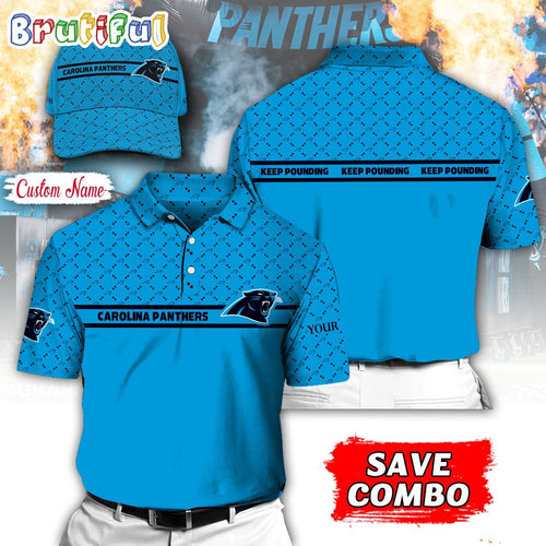 NFL Carolina Panthers Polo Shirt, Custom Football Polo Shirt And Cap