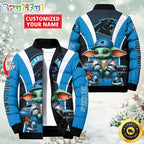NFL Carolina Panthers Puffer Jacket Baby Yoda Custom Jacket
