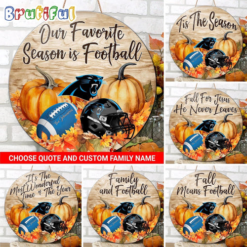 NFL Carolina Panthers Pumpkin Custom Wooden Sign, Sport Football Home Decorations