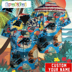 NFL Carolina Panthers Retro Hawaiian Shirt Special Vintage Style Hawaiian Button Shirt