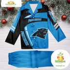 NFL Carolina Panthers Football Team Winter Satin Pajamas Set Gift for Fans