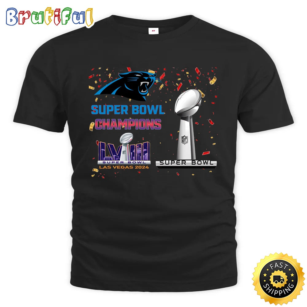 NFL Carolina Panthers T Shirt Super Bowl LVIII 2024 Las Vegas Champions Unisex Tshirt