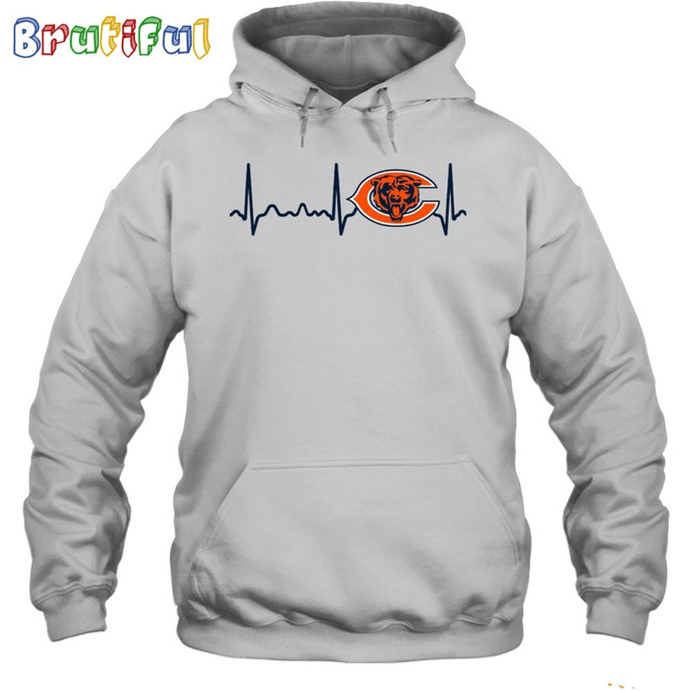 NFL Chicago Bears Heartbeat Hoodie Unisex Football T-Shirt Hoodie