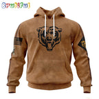 NFL Chicago Bears Hoodie Special Salute To Service For Veterans Day Full Printed Hoodie