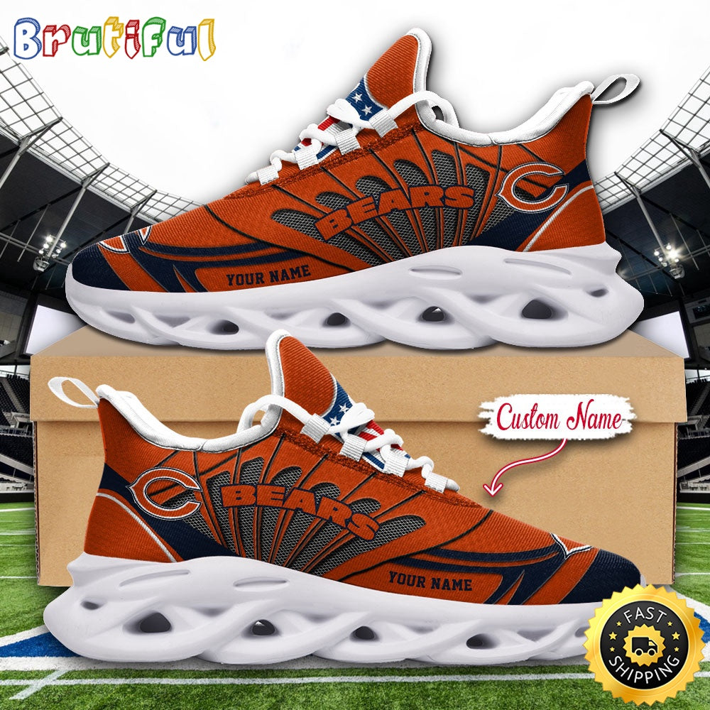NFL Chicago Bears Max Soul Shoes Custom Name Football Shoes Sports