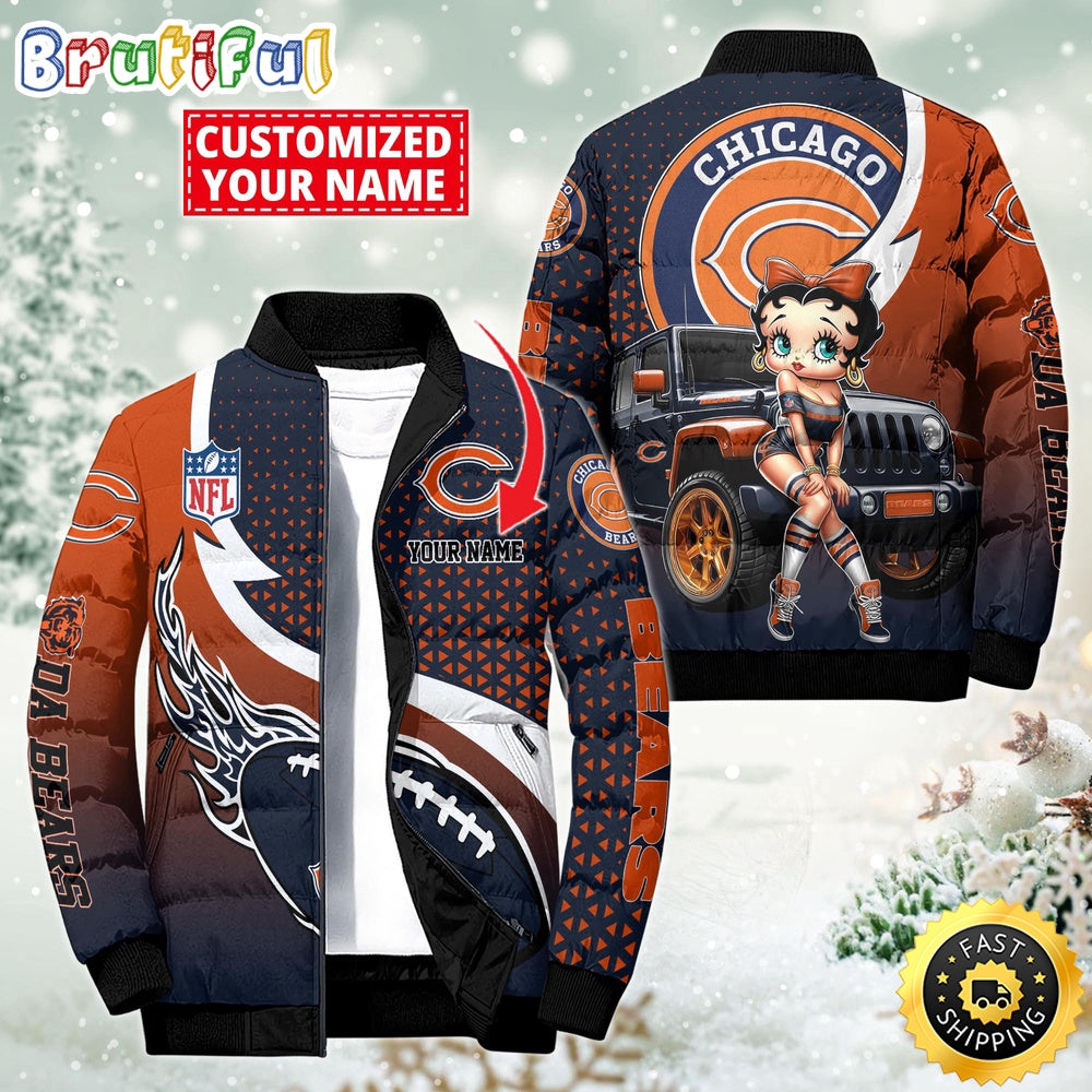 NFL Chicago Bears Puffer Jacket Betty Boop Custom Jacket