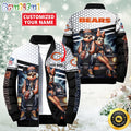 NFL Chicago Bears Puffer Jacket Mickey Minnie Jacket