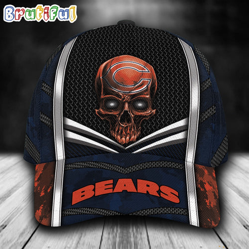 NFL Chicago Bears Special Halloween Skull Custom Baseball Cap