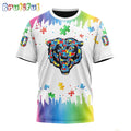 NFL Chicago Bears T-Shirt Special Autism Awareness Design All Over Print T-Shirt