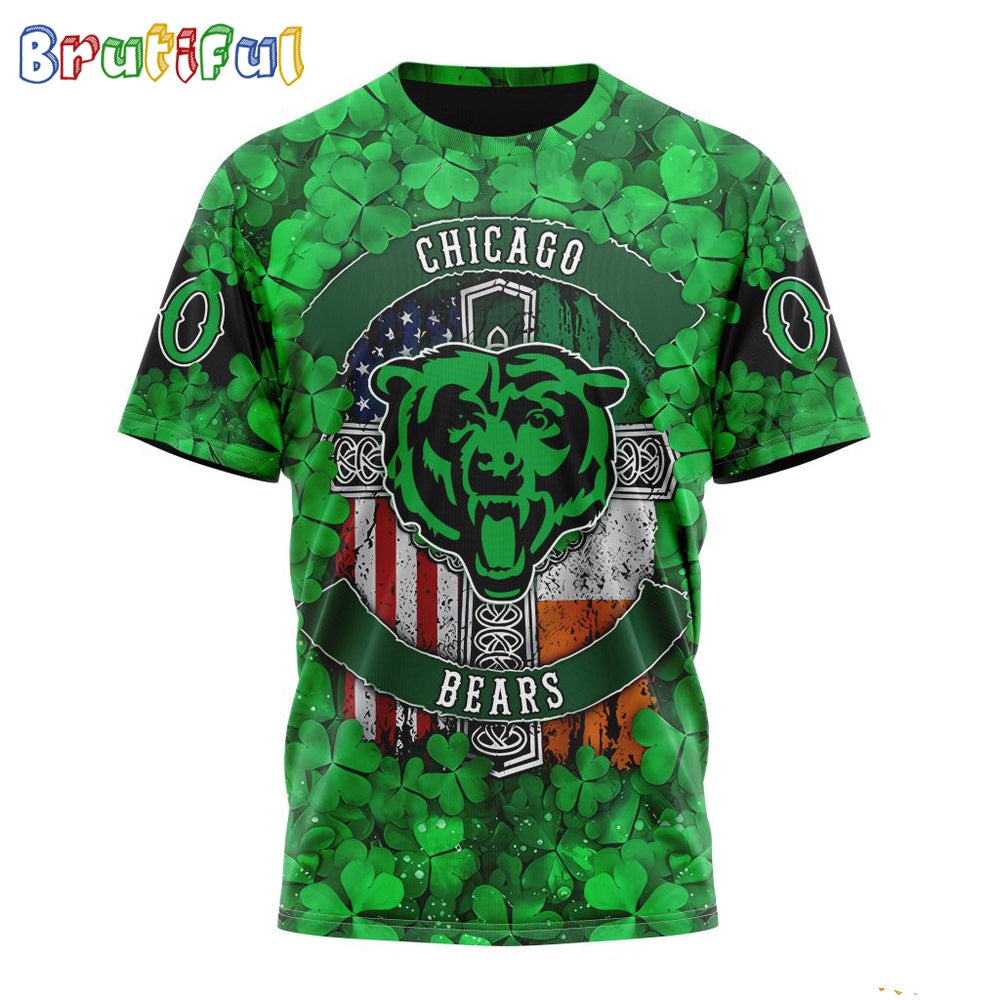 NFL Chicago Bears T-Shirt Special Design 3D T-Shirt St Patrick Day