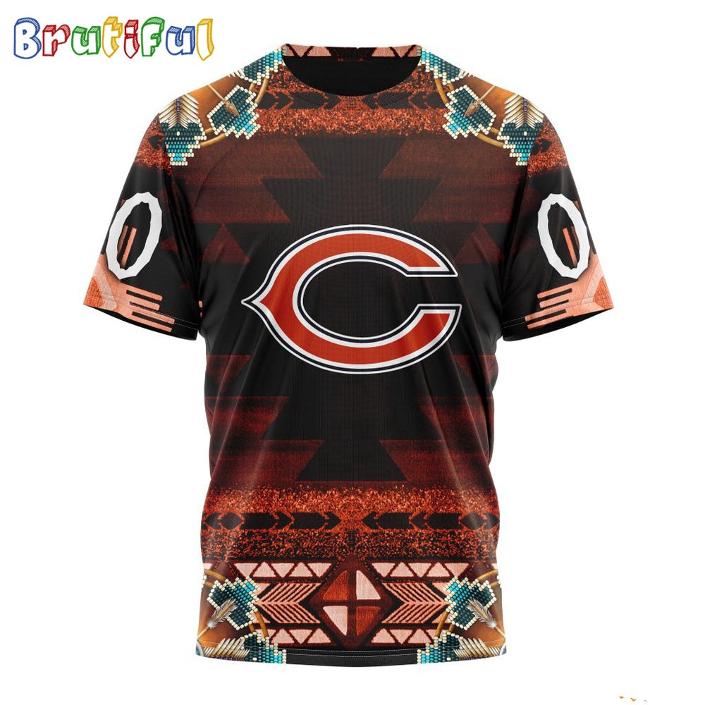 NFL Chicago Bears T-Shirt Special Native Costume Design T-Shirt