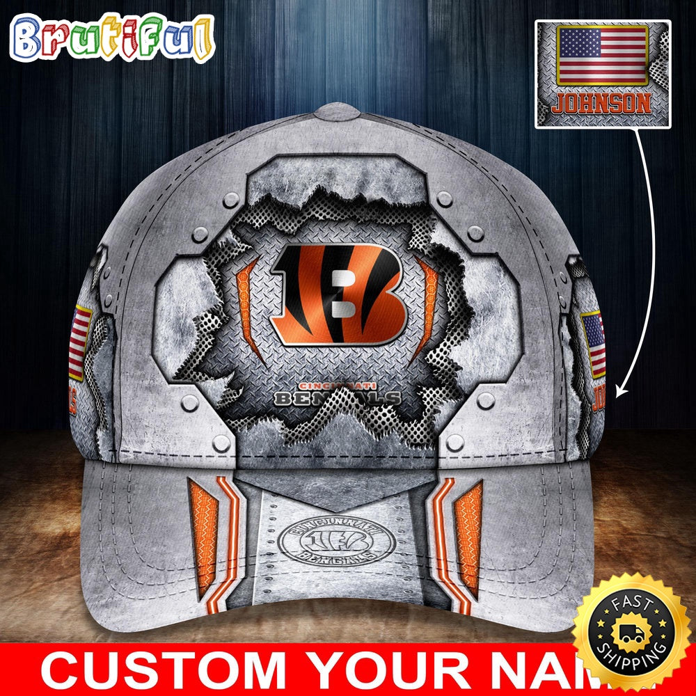 NFL Cincinnati Bengals Baseball Cap Silver Metalic Pattern Cap