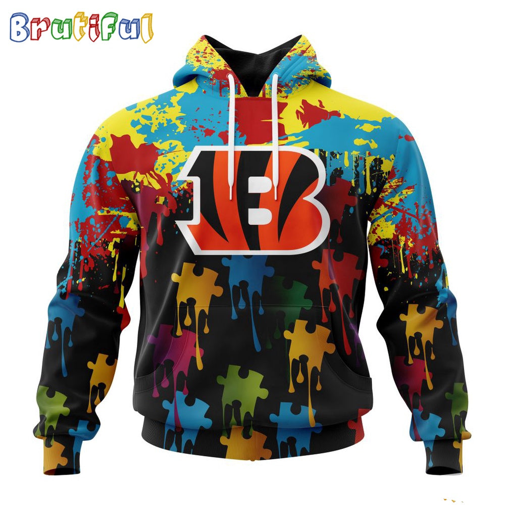 NFL Cincinnati Bengals Hoodie Special Autism Awareness Design Football Hoodie