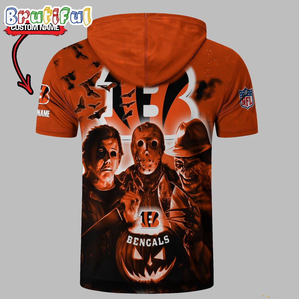NFL Cincinnati Bengals Horror Characters Essential Halloween Sleeveless Hoodie