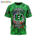 NFL Cincinnati Bengals T-Shirt Special Design 3D T-Shirt St Patrick Day