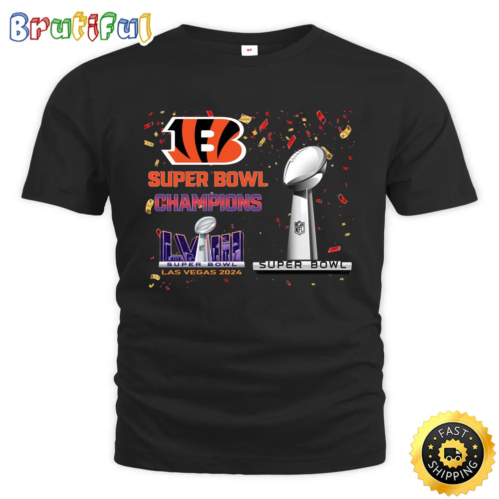 NFL Cincinnati Bengals T Shirt Super Bowl LVIII 2024 Las Vegas Champions Unisex Tshirt