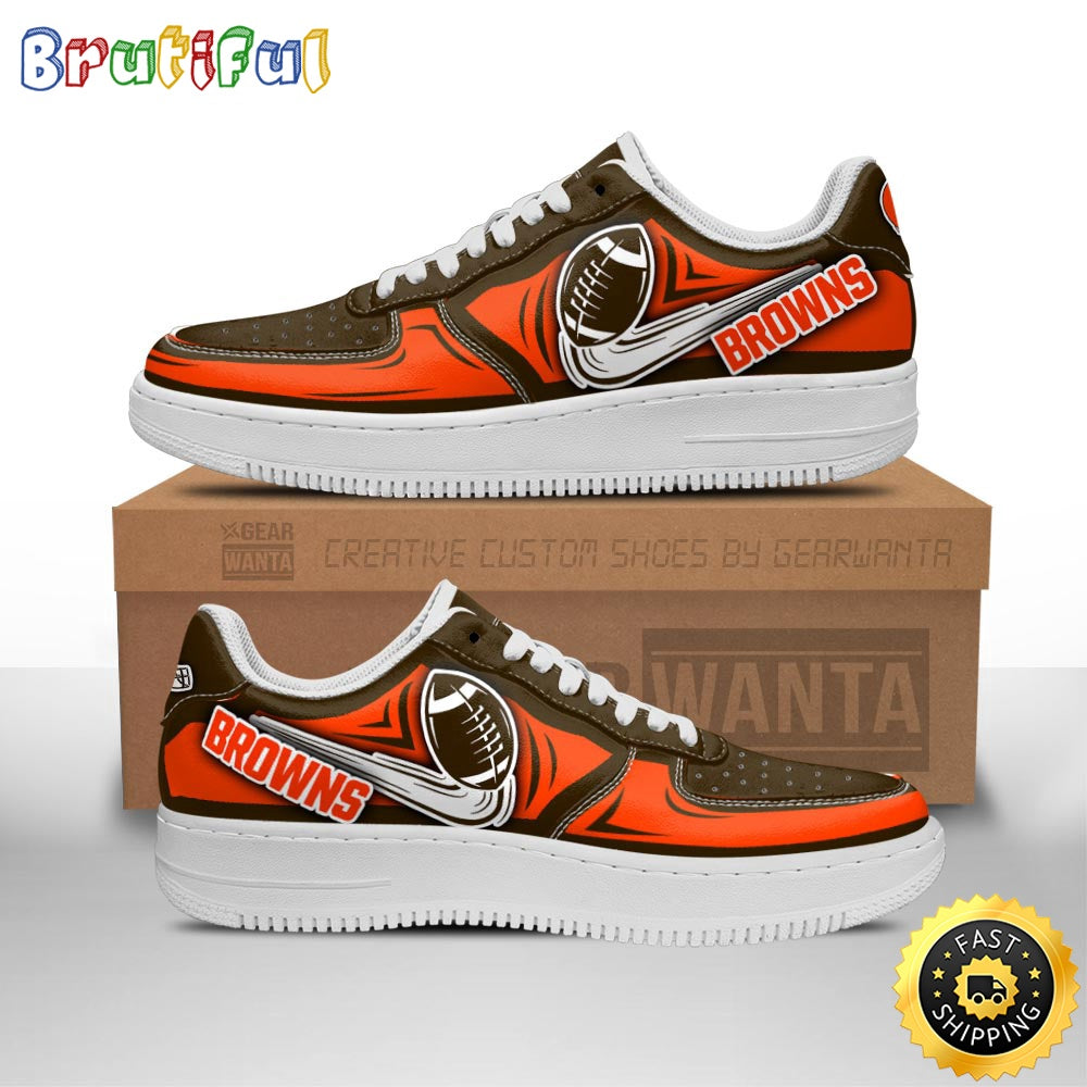 NFL Cleveland Browns Air Force 1 Shoes Football Sneaker Shoes