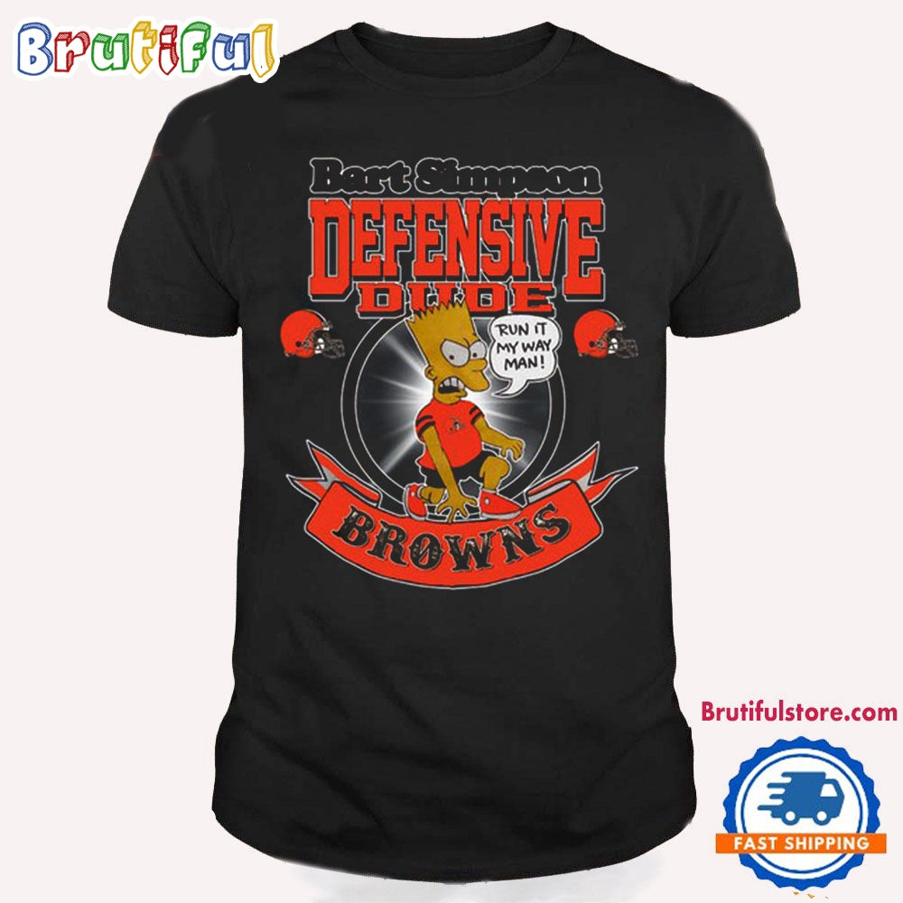 NFL Cleveland Browns Bart Simpson Defensive Dude T Shirt