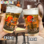 NFL Cleveland Browns Beer Glass Cup 16oz, Custom Football Glass Cup