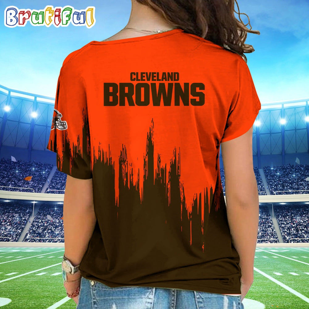 NFL Cleveland Browns Football Team Logo Design One Shoulder Shirt
