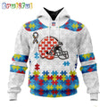 NFL Cleveland Browns Hoodie Special Autism Awareness Design 3D Hoodie
